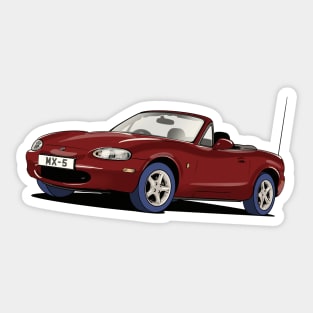 Mazda MX-5 Mk. 2 in dark red Sticker